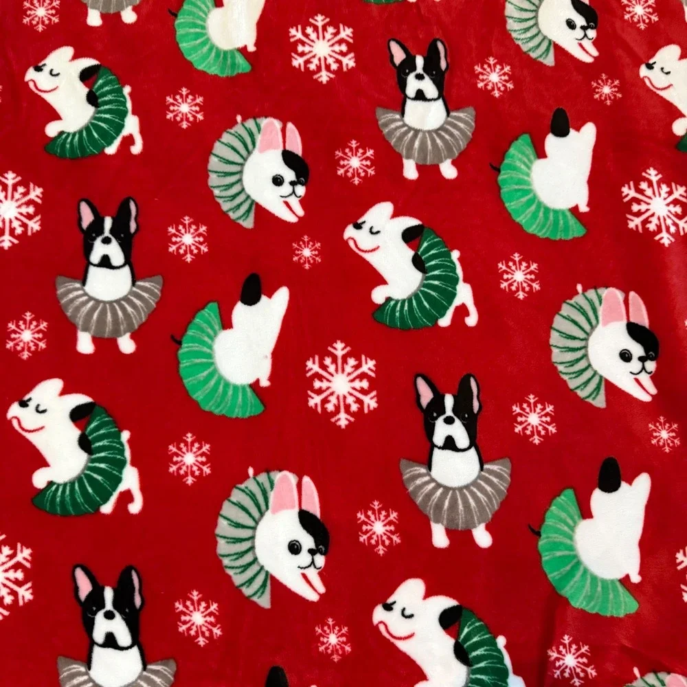 Berkshire Blanket French Bulldog Boston Terrier Ballerina Christmas Sherpa Dogs